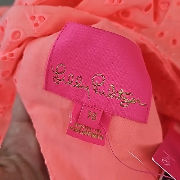 NWT Lilly Pulitzer Celestina V-Neck Romper Sunrise Coral Neon Sunburst E… - Picture 14 of 14